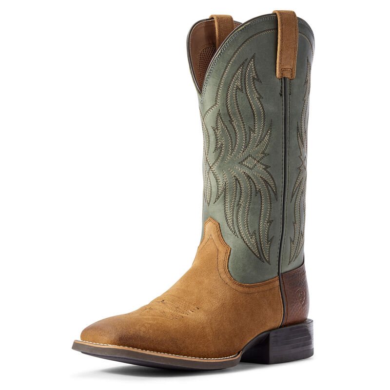 Ariat Sport Rustler Kahverengi / Yeşil Western Csizma Erkek (29964-359)